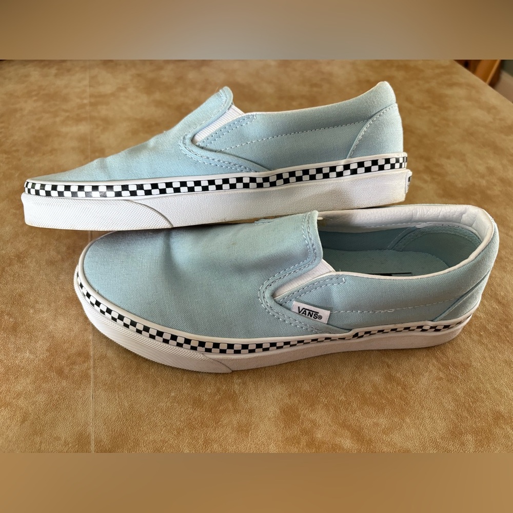 Fans off the wall light blue sneakers